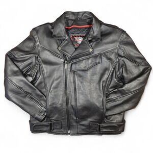 Milwaukee Leather Motorcycle Jacket Large Ventilation Zip Liner Utility Pockets